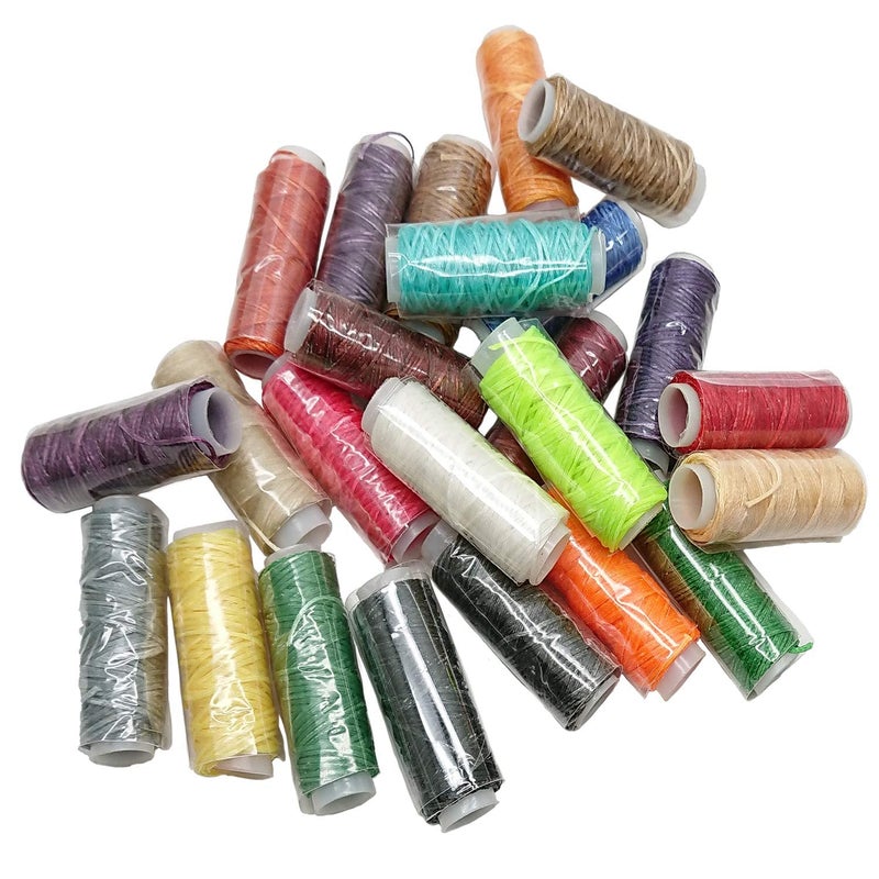 Goiio 24 Colors Waxed Thread, Leather Sewing,Hand Stitching Thread for Hand Sewing Leather and Bookbinding, 13Yards Per Color - Image 2